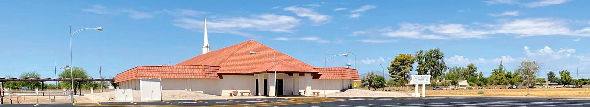 Avondale Baptist Church on Central Avenue under a wide Arizona sky