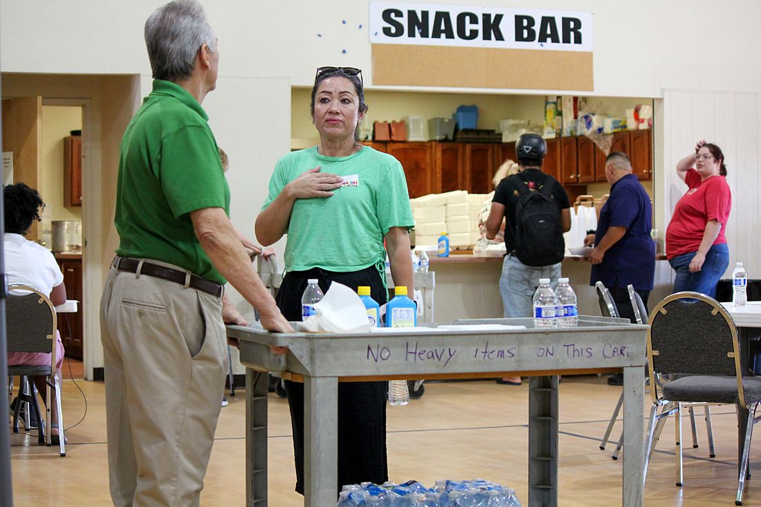 Volunteers serving at the snack bar