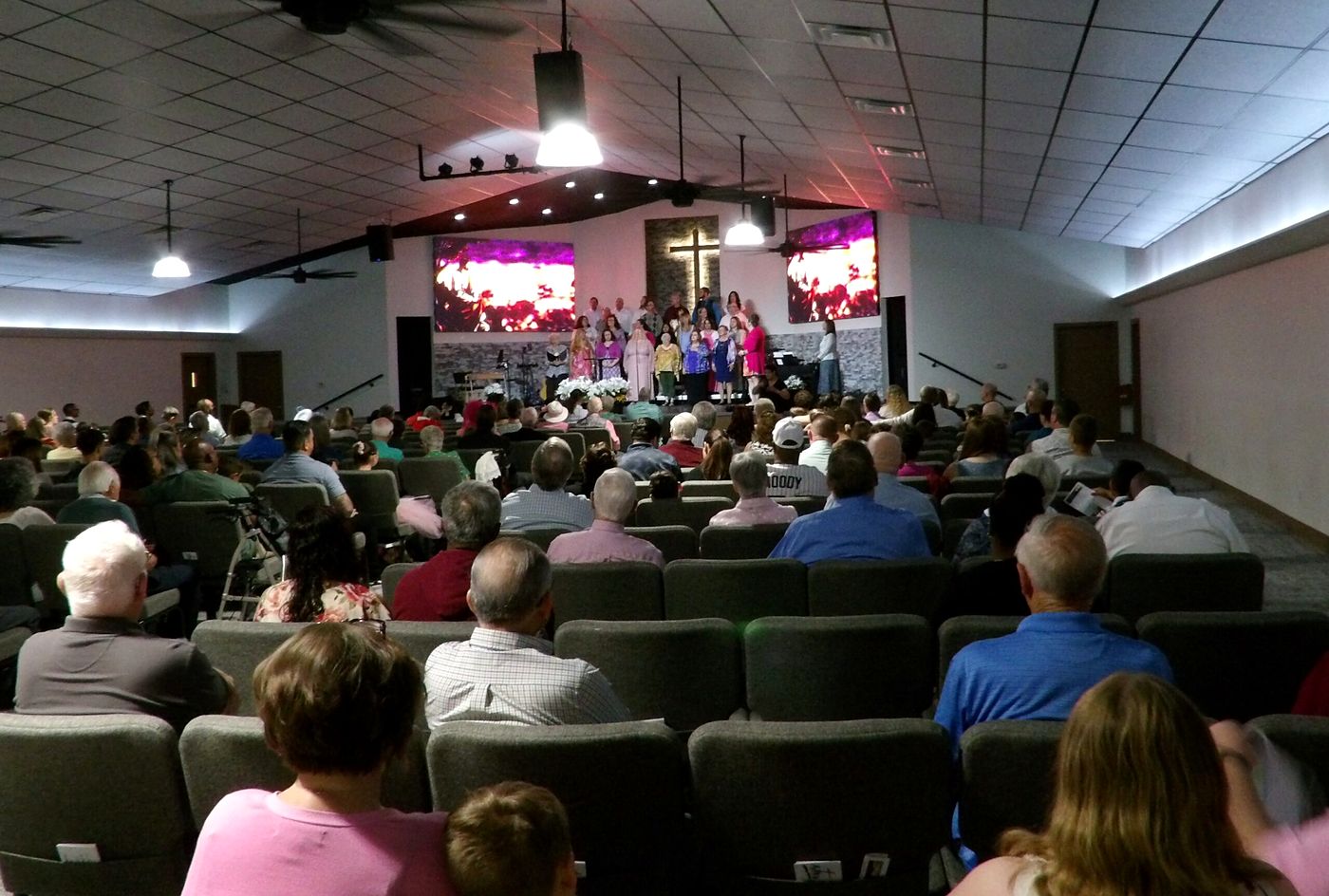 A full Worship Center on Easter Sunday morning